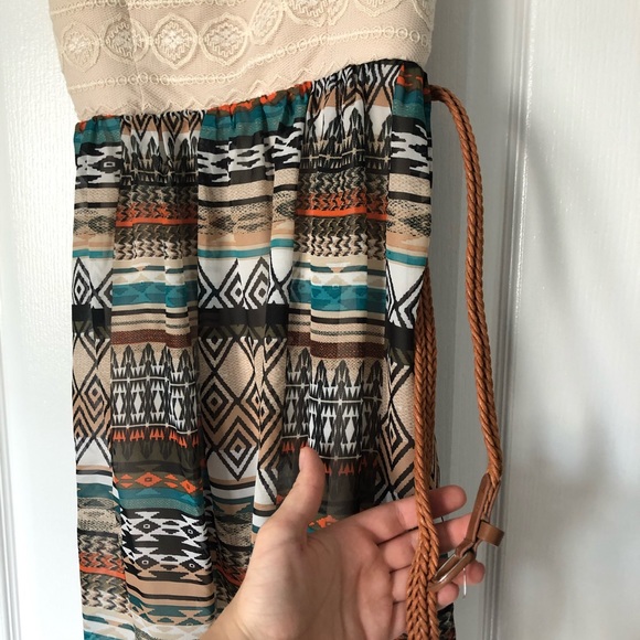 Dress with lace top and Aztec patterned bottom. - Picture 2 of 2
